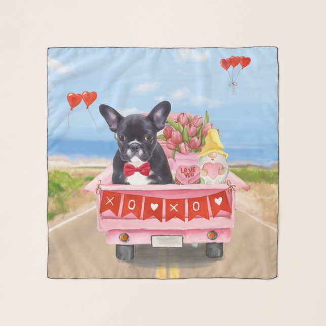 French Bulldog Valentine's Day Truck Scarf (Front)