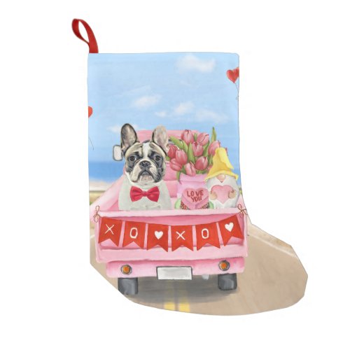 French Bulldog Valentines Day Truck Small Christmas Stocking