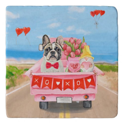 French Bulldog Valentines Day Truck Trivet