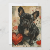 French Bulldog Valentine's Day Vintage 