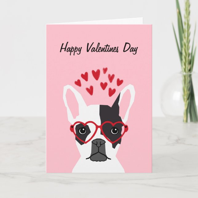 French Bulldog Valentines Love Card (Front)