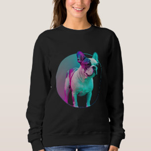 French Bulldog Vaporwave Retrowave Aesthetic Sweatshirt