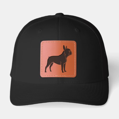 French Bulldog Version one Leather Patch Hat