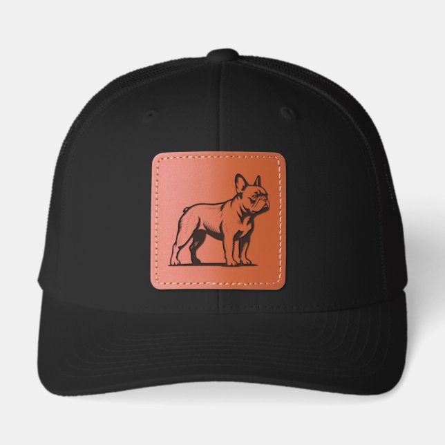 French Bulldog Version two Leather Patch Hat (Front)