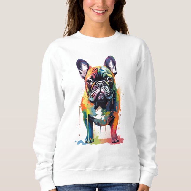 French Bulldog Vibrant and Colorful Sweatshirt (Front)