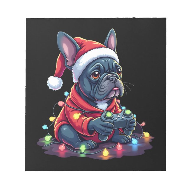 French Bulldog Video Game Controller Light Snow Sa Notepad (Front)