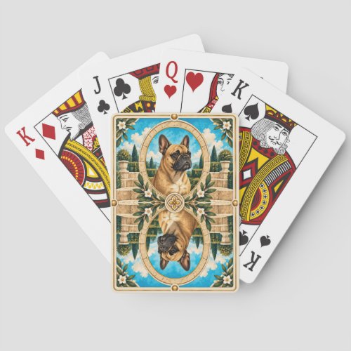 French Bulldog, Vintage Watercolor Dog Art Poker Cards