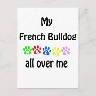 French Bulldog Walks Design Postcard