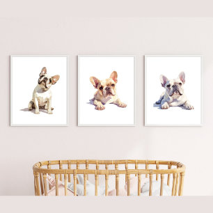 French Bulldog Wall Art, French Bulldog Decor Art Sets