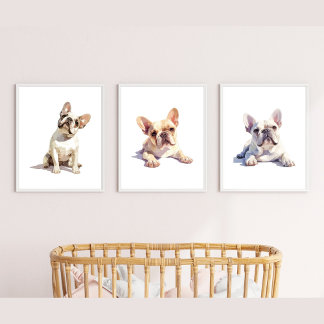 French Bulldog Wall Art, French Bulldog Decor Wall Art Sets