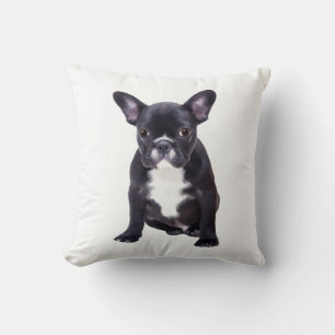 French Bulldog Water Color Art Painting Throw Pillow