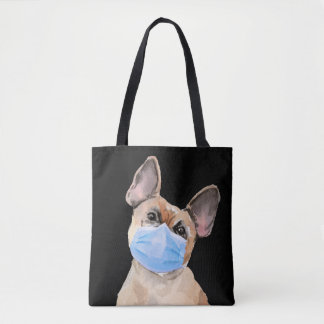 French Bulldog Watercolor Covid19 Tote Bag
