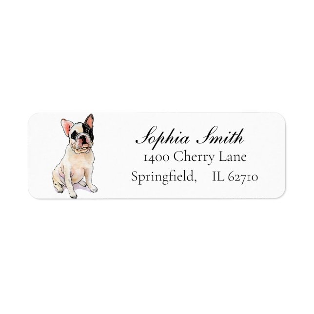 French Bulldog watercolor Dog Lovers Label (Front)