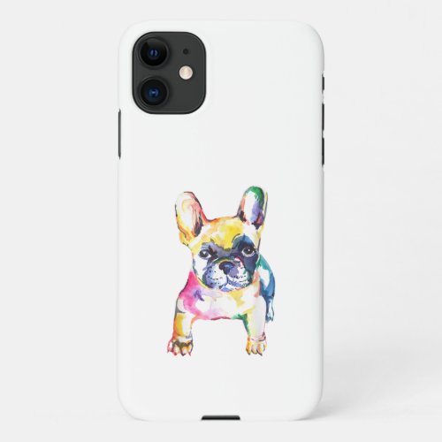 French Bulldog Watercolor Hand Draw For Dog Lover iPhone 11 Case