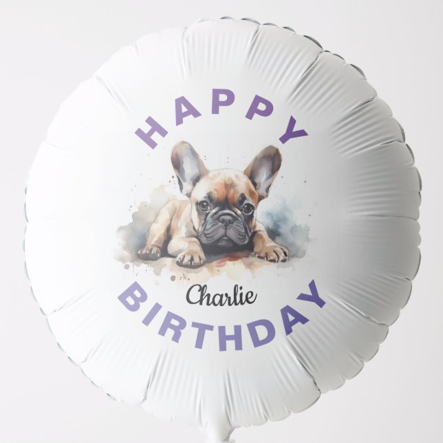 French Bulldog Watercolor Mylar Balloon (Front)