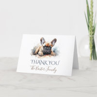 French Bulldog Watercolor Thank You Card