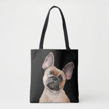 French Bulldog Watercolor Tote Shopper Bag