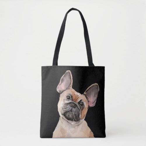 French Bulldog Watercolor Tote Shopper Bag