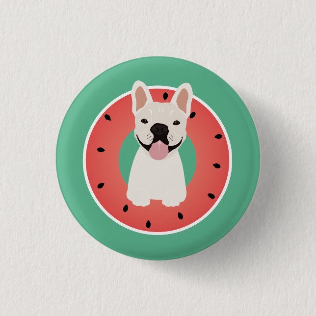 French Bulldog Watermelon Fruit Button (Front)