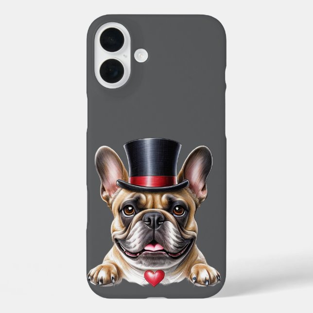 French Bulldog wearing a top hat Case-Mate iPhone Case (Back)