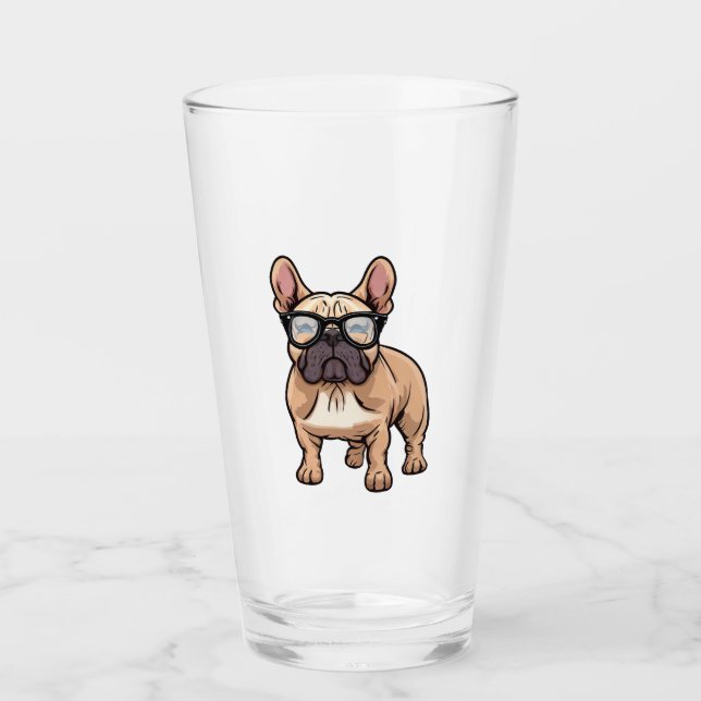 French Bulldog Wearing Glasses  (Front)
