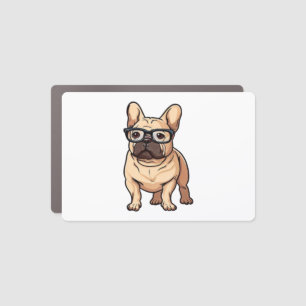 French Bulldog Wearing Glasses Car Magnet