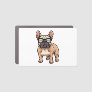 French Bulldog Wearing Glasses  Car Magnet