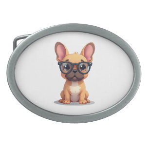 French Bulldog Wearing Glasses Copy Belt Buckle