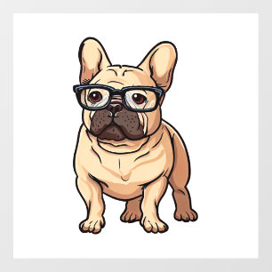 French Bulldog Wearing Glasses Floor Decals