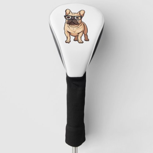 French Bulldog Wearing Glasses Golf Head Cover