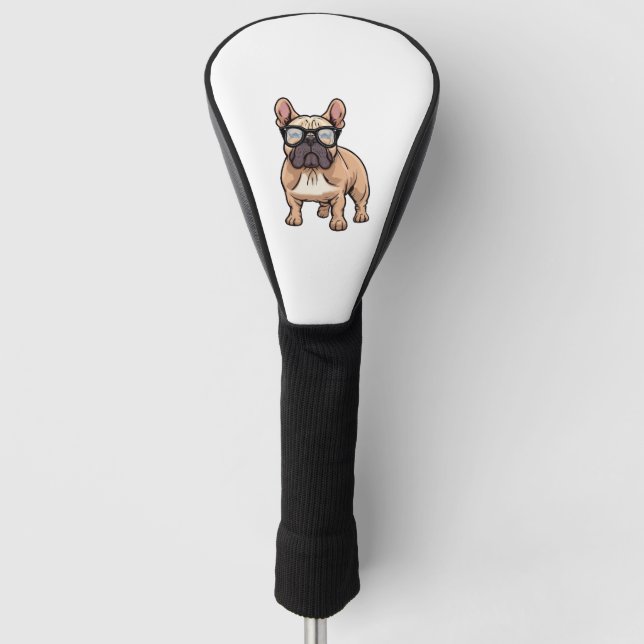 French Bulldog Wearing Glasses  Golf Head Cover (Front)