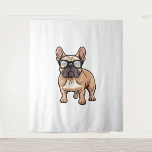 French Bulldog Wearing Glasses  Tapestry