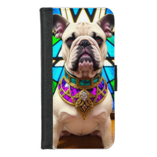 French Bulldog Wearing Ornate Jewel Collar iPhone 8/7 Wallet Case