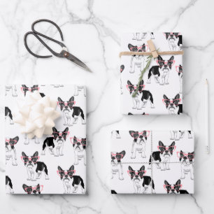 French Bulldog wearing Pink Glasses Wrapping Paper