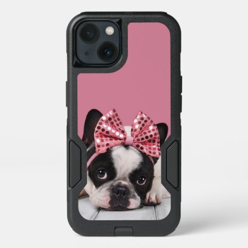 French Bulldog Wearing Pink iPhone 13 Case