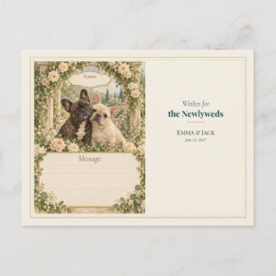 French Bulldog Wedding Guest Book Wishes Postcard