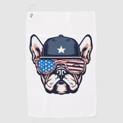 French Bulldog Weekend Party 4th of July Golf Towel