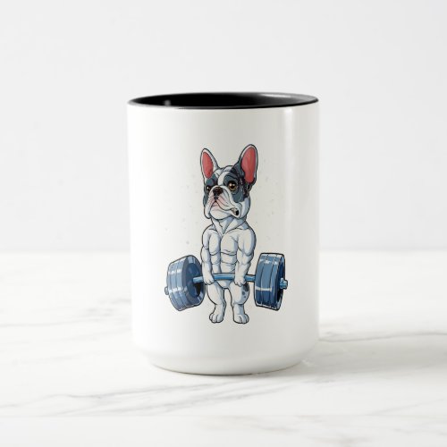 French Bulldog Weight Lifting Funny Gift Mug