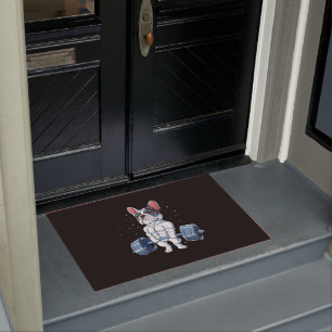 French Bulldog Weightlifting Funny Deadlift Gym Doormat