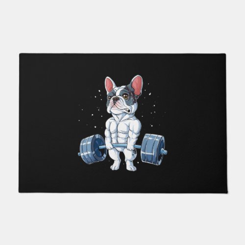 French Bulldog Weightlifting Funny Deadlift Gym Doormat