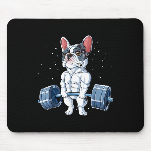 French Bulldog Weightlifting Funny Deadlift Gym Mouse Pad