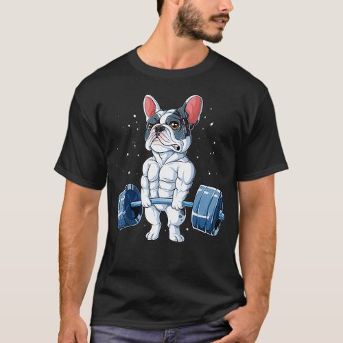 French Bulldog Weightlifting Funny Deadlift Men T_Shirt