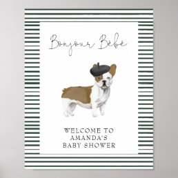 French Bulldog Welcome Baby Shower Poster