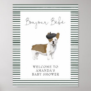 French Bulldog Welcome Baby Shower Poster