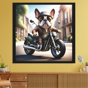 French Bulldog Western French Bulldog Canvas Print