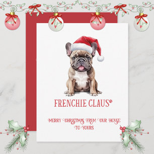 French Bulldog Whimsical Christmas   Holiday Card