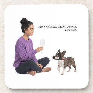 French Bulldog Wine Best Friend Beverage Coaster