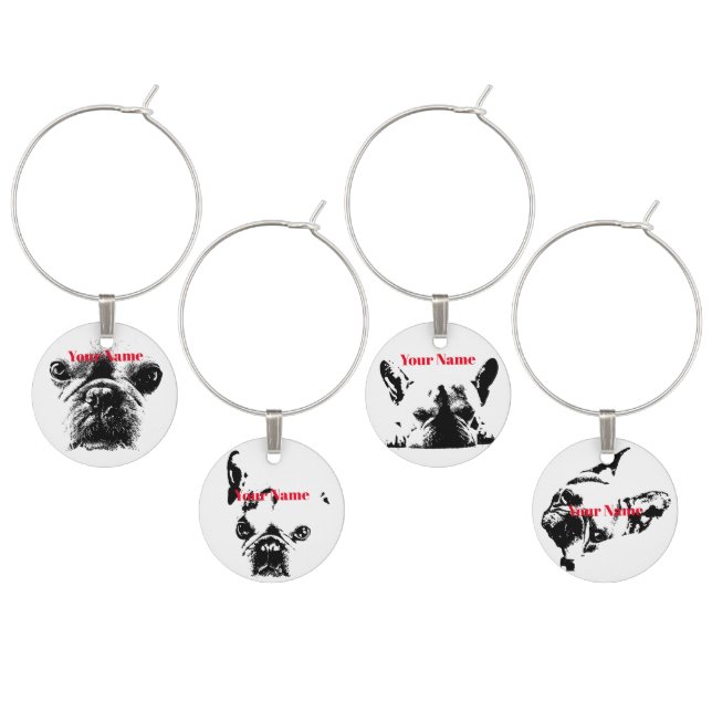 French bulldog wine charm (Staggered)