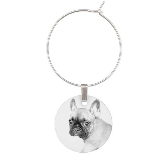 French Bulldog Wine Glass Charm (Front)