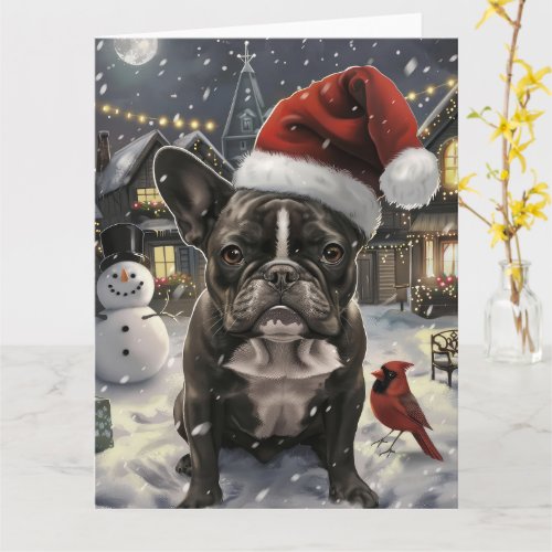 French Bulldog Winter Wonderland Christmas Joy Card